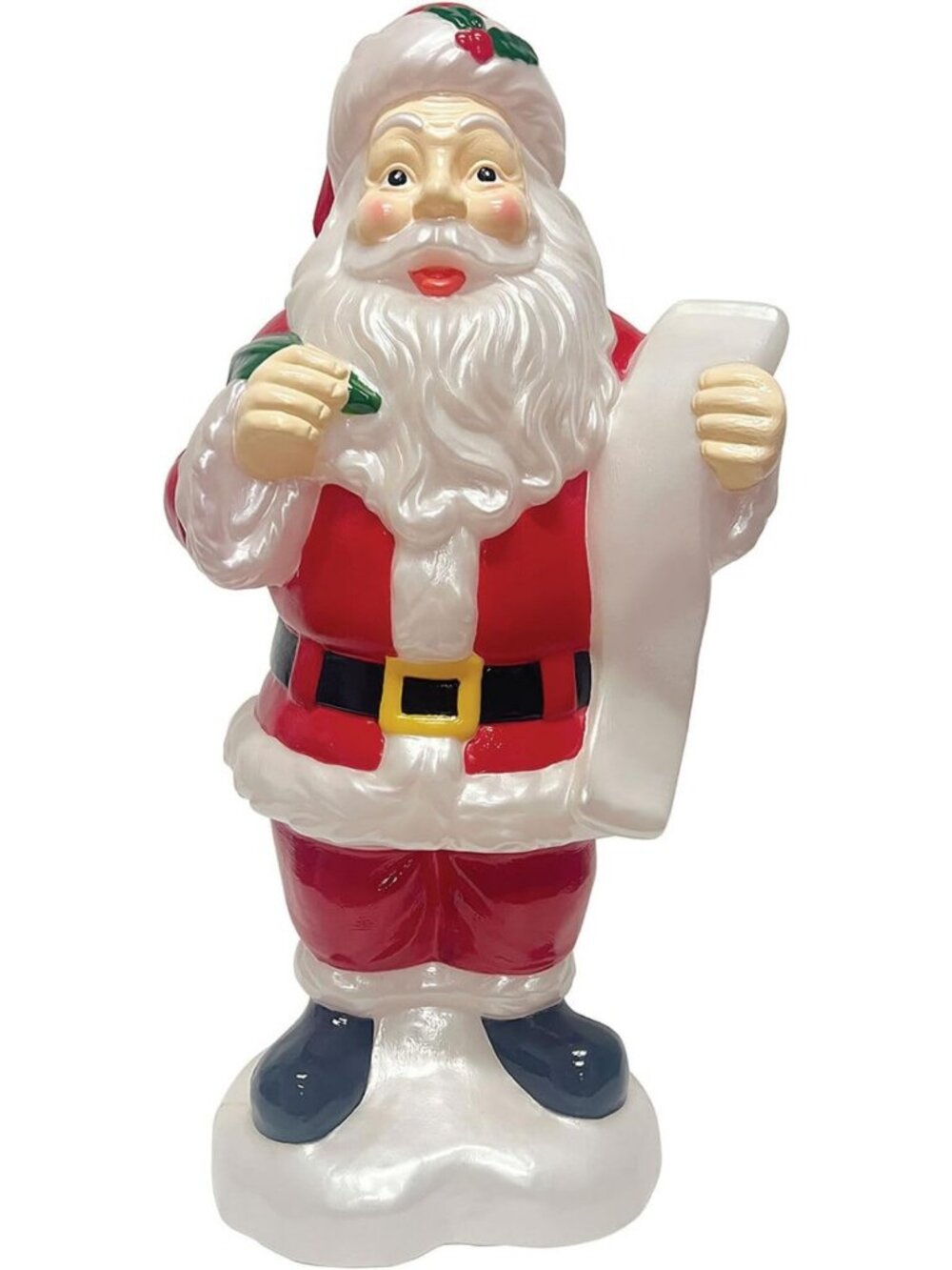 Lighted 33” Santa Holding List Blow Mold - Vintage Indoor/Outdoor Christmas